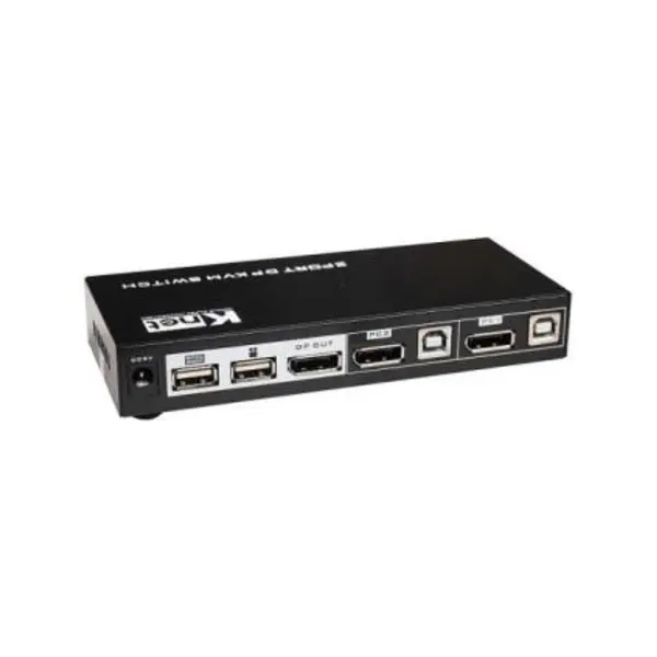 کی وی ام سوئیچ 2 پورت DisplayPort اتوماتیک همراه کابل کی نت K-SWDPK402