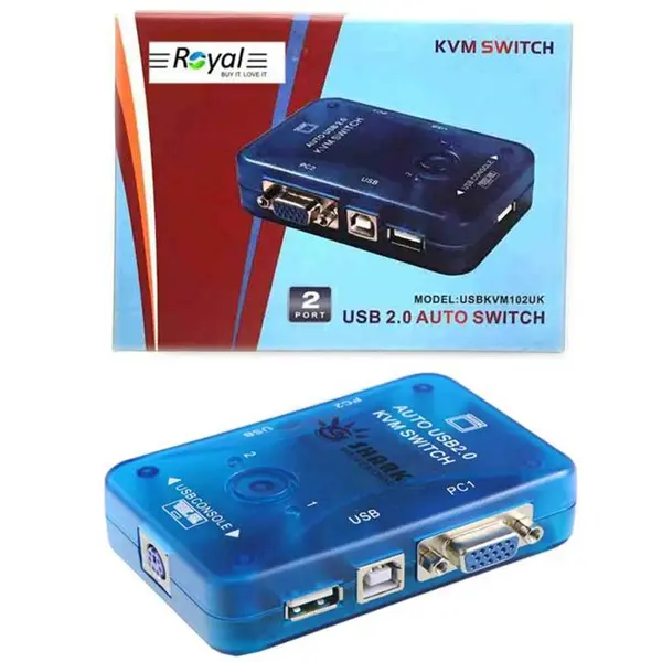 کی وی ام سوییچ 2 پورت V-net مدل Auto USB 2-PORT Auto USB2.0 KVM SWITCH - 3