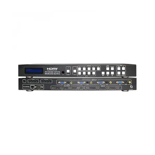 ماتریکس 4 در 4 HDMI بدون وقفه با ورودی VGA و AV و HDMI قابلیت ویدئو وال... Faranet HDMI 4×4 Mixed Input Seamless Matrix & Video-Wll + IR Remote / FN-W404 - 2