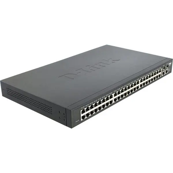 سوییچ 48 پورت مگابیتی و رکمونت دی-لینک مدل DES-1050G همراه با 2 پورت گیگابیتی D-Link DES-1050G 48-Port 10/100Mbps Unmanaged Ethernet Switch + 210/100/1000Mbps Port - 2