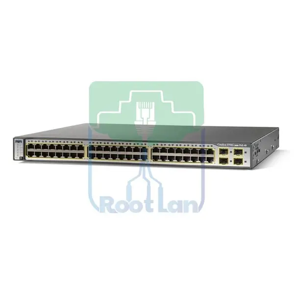 سوئیچ 48 پورت POE اترنت 4 پورت SFP مدیرتی سیسکو WS-C3750-48PS-S - 3