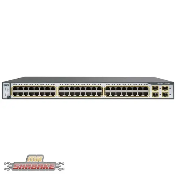 سوئیچ 48 پورت سیسکو مدل WS-C3750-48TS-S - 3