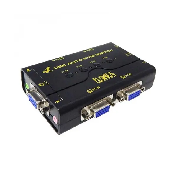 کی وی ام سوئیچ 4 پورت کی نت پلاس Knet Plus 1.2M 4-Port VGA KVM Switch - 3