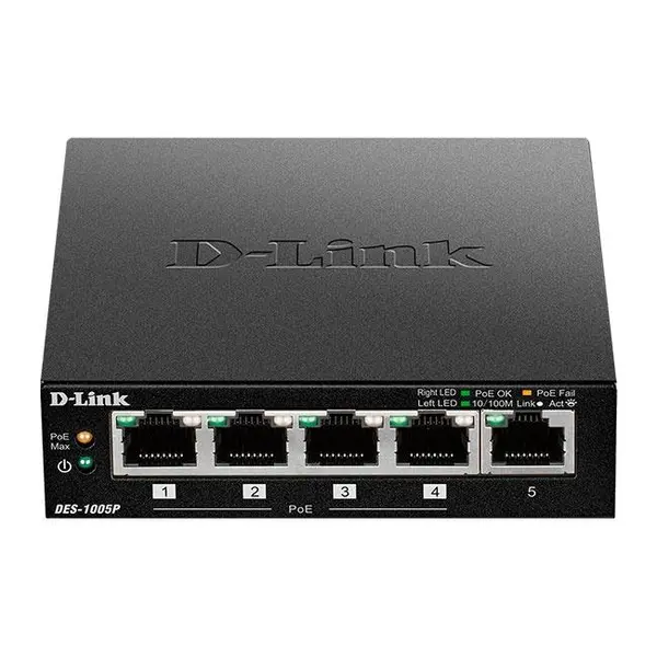 دی لینک سوییچ 5 پورتی DES-1005P D-Link 5-Port 10/100 Switch With 1 PoE Port DES-1005P - 3