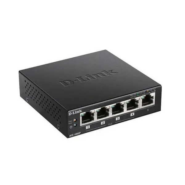 دی لینک سوییچ 5 پورتی DES-1005P D-Link 5-Port 10/100 Switch With 1 PoE Port DES-1005P - 5