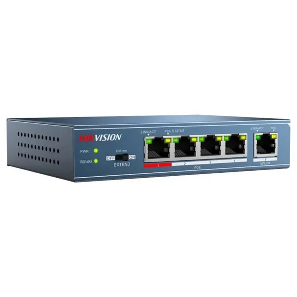 سوئیچ 5 پورت هایک ویژن مدل DS-3E0105P-E Hikvision DS-3E0105P-E 5-Port 100 Mbps Unmanaged PoE Switch - 3