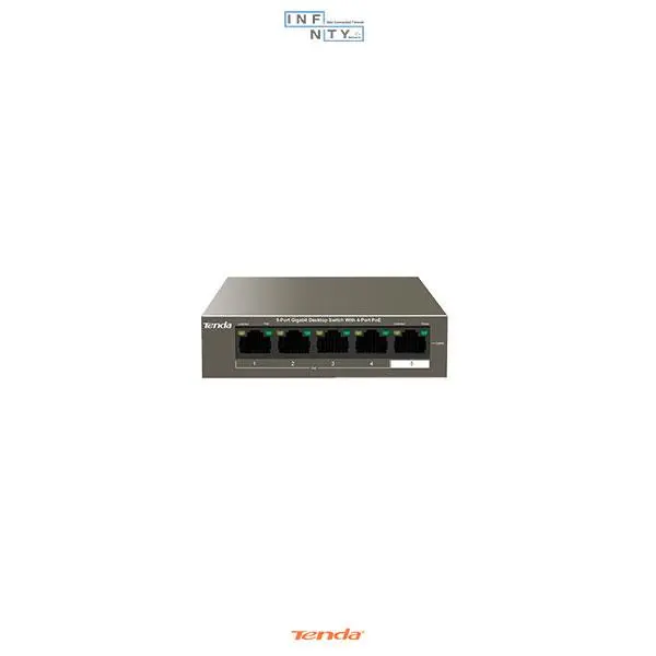 سوییچ 5 پورت تندا Tenda مدل TEG1105P-4-63W