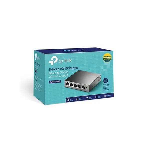 سوئیچ غیر مدیریتی 5 پورت تی پی لینک مدل TL-SF1005P TP-LINK TL-SF1005P 5Port Desktop PoE Switch - 2