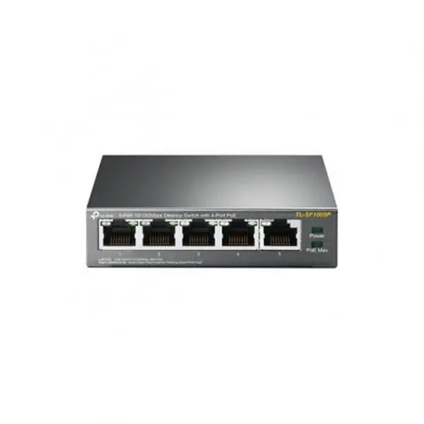سوئیچ غیر مدیریتی 5 پورت تی پی لینک مدل TL-SF1005P TP-LINK TL-SF1005P 5Port Desktop PoE Switch - 4