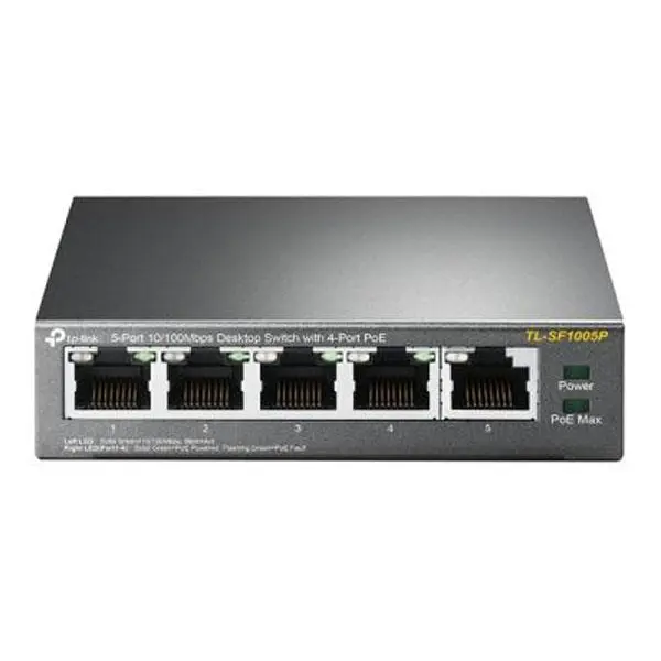 سوئیچ غیر مدیریتی 5 پورت تی پی لینک مدل TL-SF1005P TP-LINK TL-SF1005P 5Port Desktop PoE Switch - 3