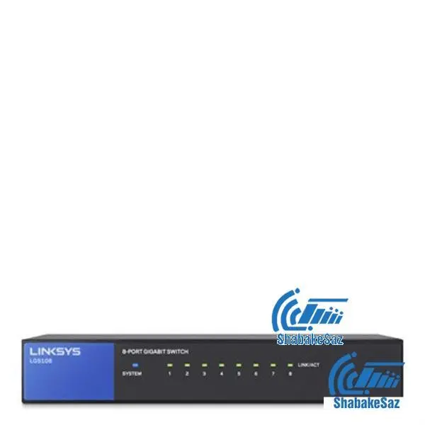 سوئیچ 8 پورت لینک سیس مدل ال جی اس 108 ای یو Linksys LGS108-EU 8-Port Business Desktop Gigabit Switch - 4