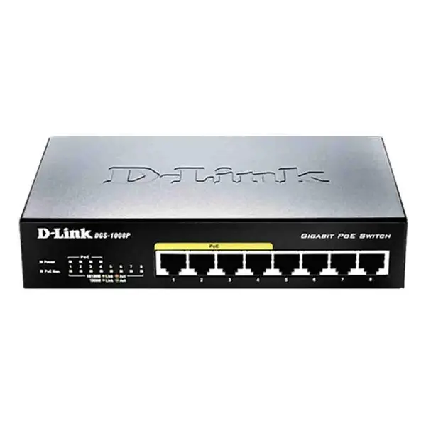 دی لینک سوییچ 8 پورتی DES-1008P D-Link DES-1008P 8-Port Gigabit Ethernet PoE Switch - 4