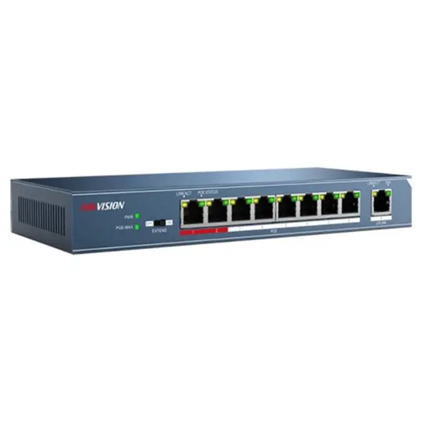 سوئیچ 8 پورت هایک ویژن مدل DS-3E0109P-E Hikvision DS-3E0109P-E 8-Port 100 Mbps Unmanaged PoE Switch - 2