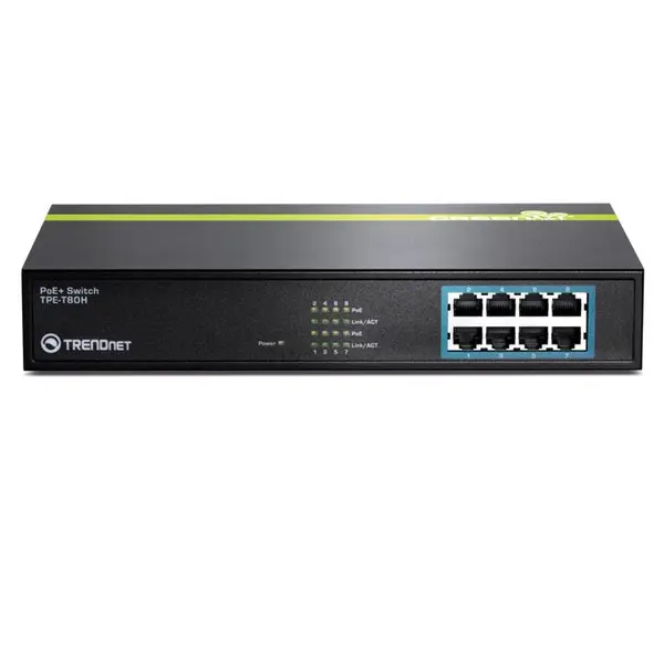 سوییچ 8 پورت POE ترندنت مدل TPE-T80H TRENDnet TPE-T80H 8 Port POE Switch