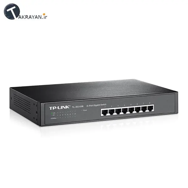سوییچ 8 پورت گیگابیت و دسکتاپ/رکمونت تی پی-لینک مدل TL-SG1008 TP-LINK TL-SG1008 8-Port Gigabit Desktop/Rackmount Switch - 4