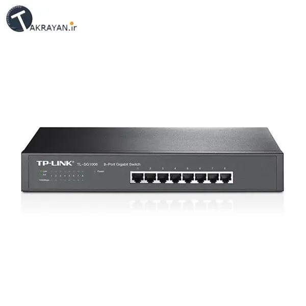 سوییچ 8 پورت گیگابیت و دسکتاپ/رکمونت تی پی-لینک مدل TL-SG1008 TP-LINK TL-SG1008 8-Port Gigabit Desktop/Rackmount Switch