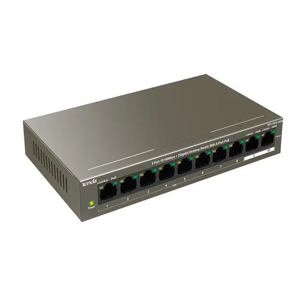سوئیچ 9 پورت اترنت 8پورت POE غیر مدیریتی تندا Tenda TEF1109P TENDA TEF1109P 8Ports 63W POE Switch - 2