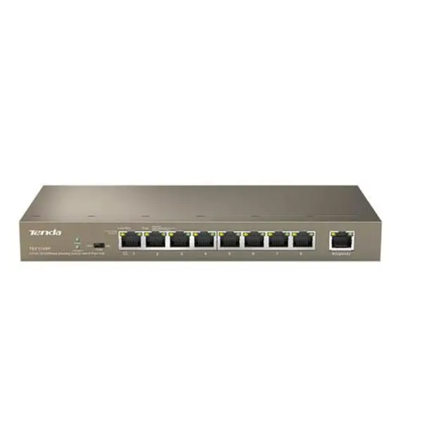 سوئیچ 9 پورت اترنت 8پورت POE غیر مدیریتی تندا Tenda TEF1109P TENDA TEF1109P 8Ports 63W POE Switch - 5
