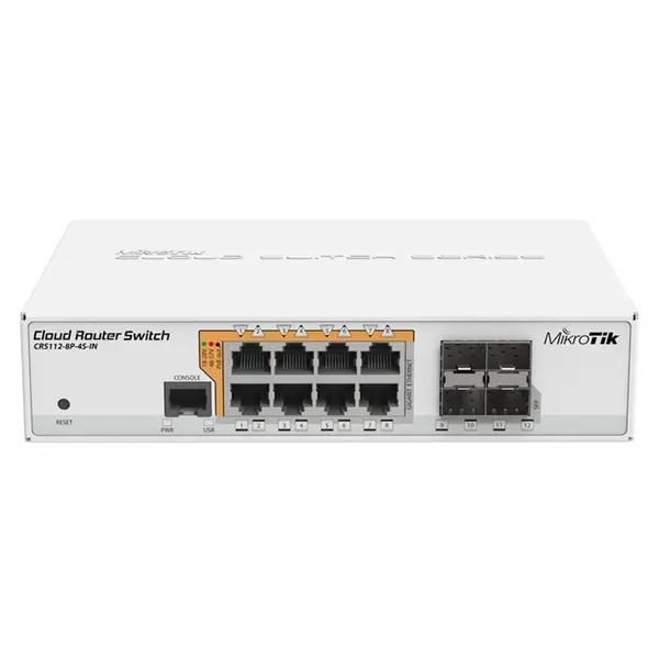 روتر سوئیچ CRS112-8P-4S-IN میکروتیک CRS112-8P-4S-IN 8x Gigabit Ethernet Smart Switch
