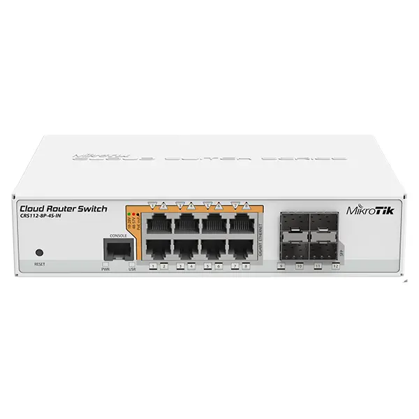 روتر سوئیچ CRS112-8P-4S-IN میکروتیک CRS112-8P-4S-IN 8x Gigabit Ethernet Smart Switch - 5