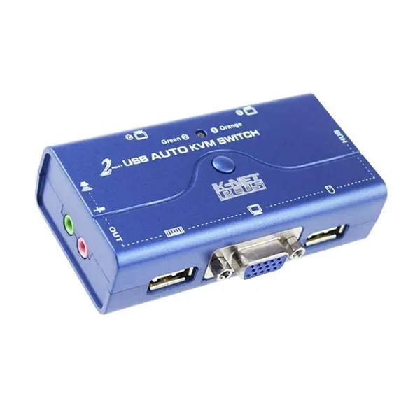 سوییچ KVM دو پورت USB کی نت پلاس مدل KPU622 KNETPLUS KPU622 Auto VGA KVM Switch 2port - 4