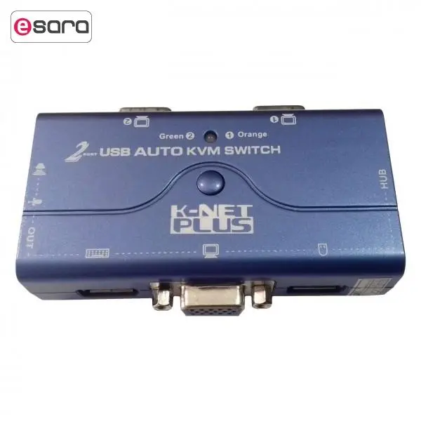 سوییچ KVM دو پورت USB کی نت پلاس مدل KPU622 KNETPLUS KPU622 Auto VGA KVM Switch 2port - 3