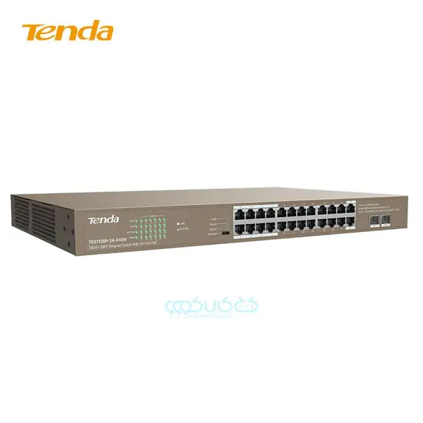 سوئیچ شبکه POE 24 پورت گیگابیت تندا مدل Tenda TEG1126P-24-410W