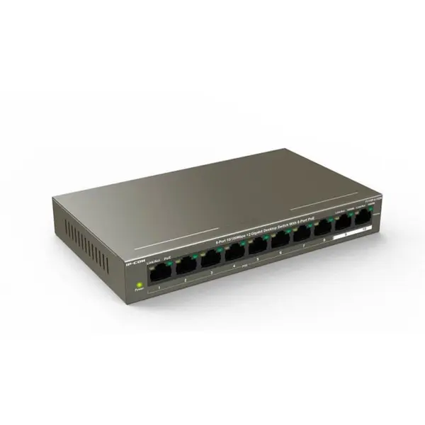 سوئیچ POE غیر مدیریتی با 8 پورت 10/100 دو پورت گیگابیت آی پی کام F1110P-8-102W IP-COM RAIDMAX - 3