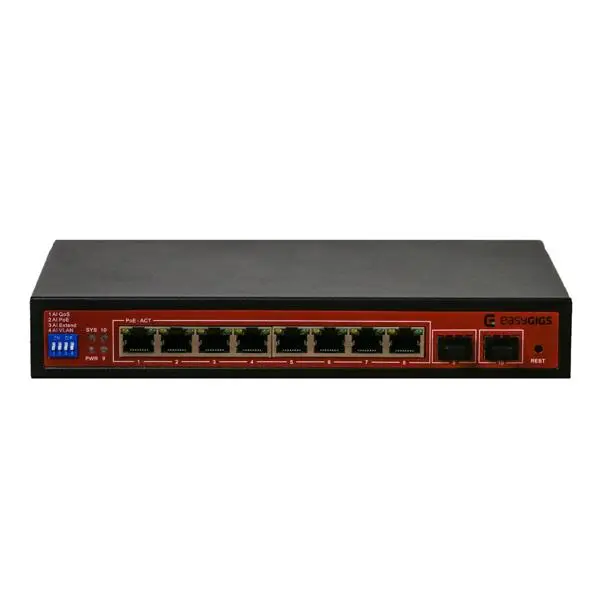 سوییچ ۸ پورت گیگ PoE لایه ۲ ایزی گیگز EG-SWU-2451-10GPS easyGIGS