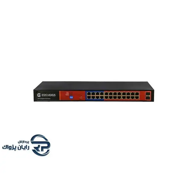 سوئیچ ۲۴ پورت گیگ PoE هوشمند ایزی گیگز SWU-1401-26GPS easyGIGS