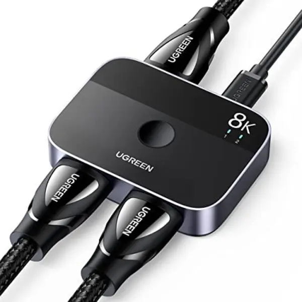 سوئیچ UGREEN HDMI 2.1 8K@60Hz دو طرفه HDMI Splitter، 2 in 1 Out & 1 in 2 Out, 4K@120Hz HDMI Switch، پشتیبانی از 3D/CEC/HDR/Dolby، سازگار با PS5/PS4 Fire Stick Xbox Apple TV Blu ری پلیر