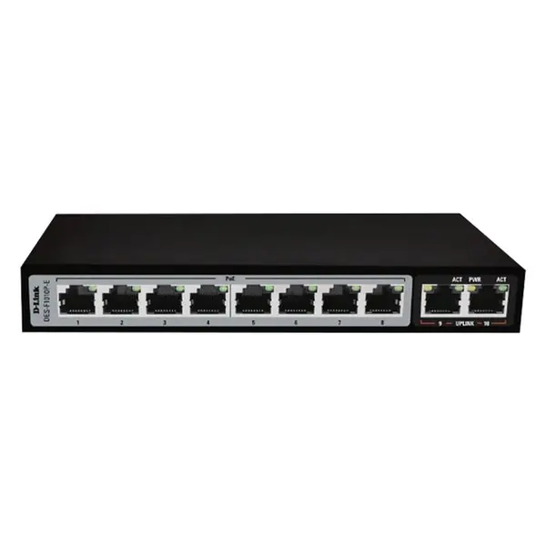 سوئیچ 10 پورت اترنت غیرمدیرتی 8 پورت PoE دی لینک DES-F1010P-E - 4