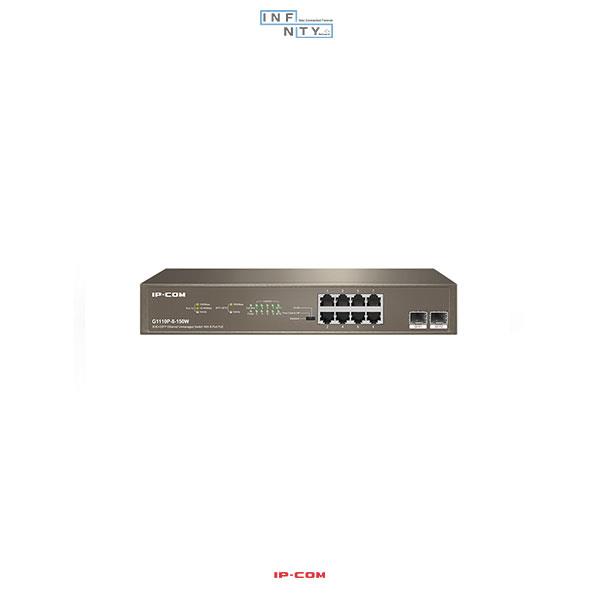 سوییچ شبکه 10 پورت آی ‌پی ‌کام IP-COM مدل G1110P-8-150W