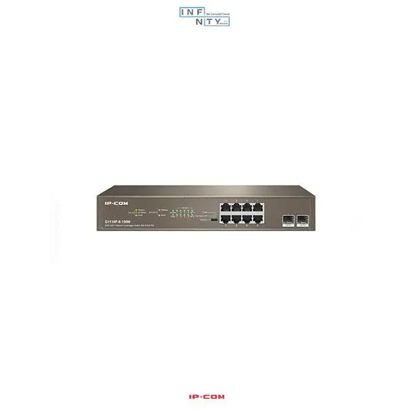 سوییچ شبکه 10 پورت آی پی کام IP-COM مدل G1110P-8-150W