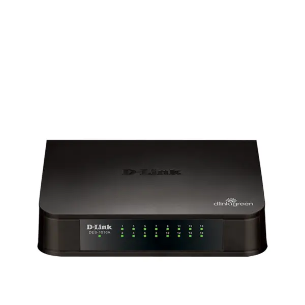 سوییچ 16 پورت غیر مدیریتی و مگابیتی دی-لینک مدل DES-1016A D-Link DES-1016A 16-Port Unmanaged 10/100Mbp/s Switch