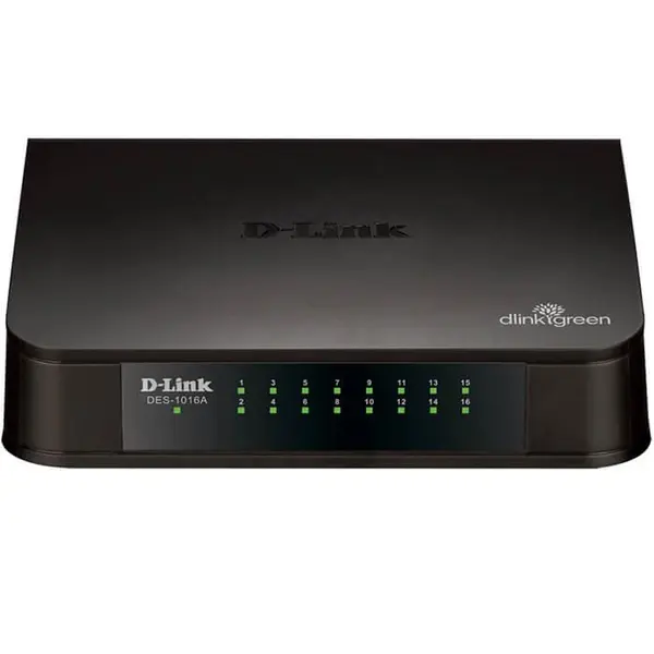 سوییچ 16 پورت غیر مدیریتی و مگابیتی دی-لینک مدل DES-1016A D-Link DES-1016A 16-Port Unmanaged 10/100Mbp/s Switch - 3