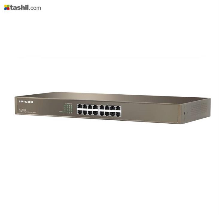 سوئیچ 16 پورت غیر مدیریتی رکمونت آی پی کام G1016G 16-Port Gigabit Unmanaged Rackmount Switch