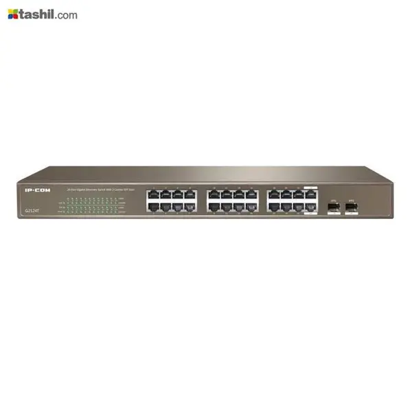 سوئیچ هوشمند 24 پورت گیگ دو پورت SFP کمبو آی پی کام IP-COM G2124T