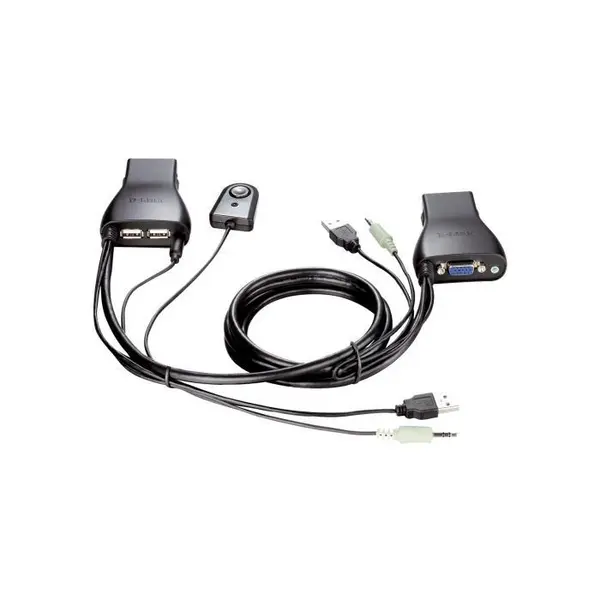سوییچ 2 پورت USB KVM دی-لینک مدل KVM-222 با جک 3.5 میلی متری صدا D-Link KVM-222 2-Port USB KVM Switch with Audio Support