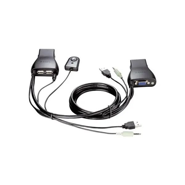 سوییچ 2 پورت USB KVM دی-لینک مدل KVM-222 با جک 3.5 میلی متری صدا D-Link KVM-222 2-Port USB KVM Switch with Audio Support - 5