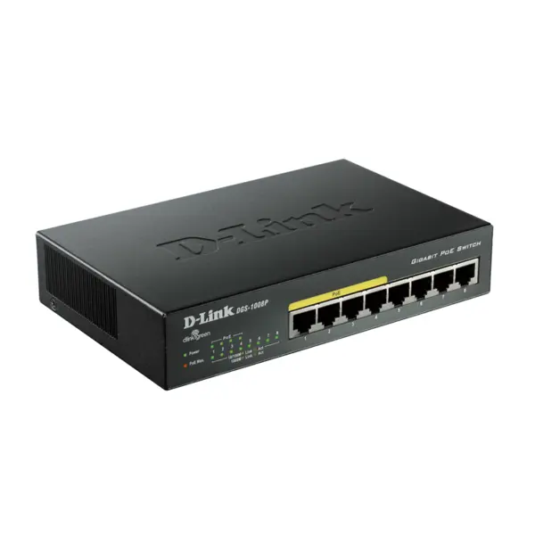 سوییچ 8 پورت گیگابیتی و غیر مدیریتی دی-لینک مدل DGS-1008P D-Link DGS-1008P 8-Port Gigabit PoE Unmanaged Switch - 4