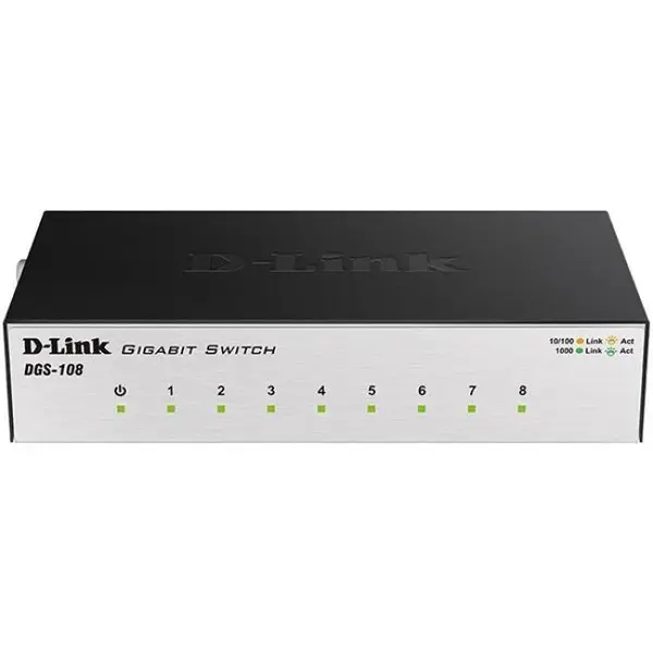 سوئیچ 8 پورت گیگ دی-لینک D-Link DGS-108 D-Link DGS-108 8-Port Gigabit Unmanaged Desktop Switch - 4