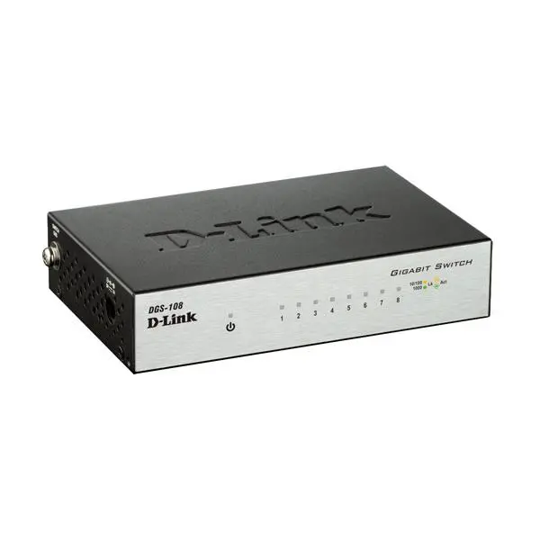 سوئیچ 8 پورت گیگ دی-لینک D-Link DGS-108 D-Link DGS-108 8-Port Gigabit Unmanaged Desktop Switch - 3