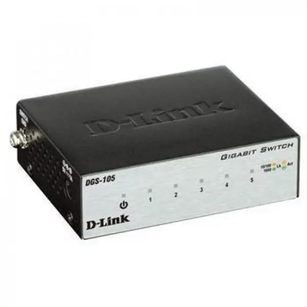 سوئیچ گیگابیتی D-Link مدل DGS-105 Switch: D-Link 5-Port Unmanaged DGS-105 - 4