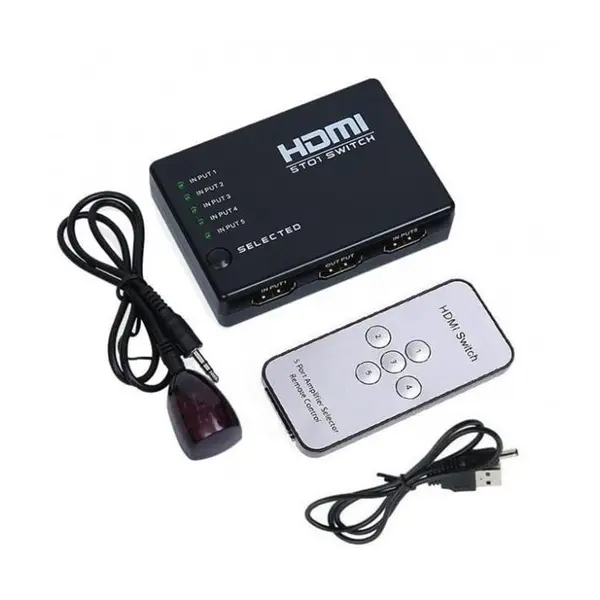 سوییچ HDMI پنج پورت وی نت مدل V-SWHD1405 همراه با کنترل