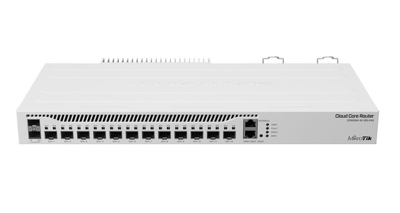 روتر شبکه میکروتیک مدل CCR2004-1G-12S+2XS CCR2004-1G-12S+2XS Management Gigabit Ethernet Router