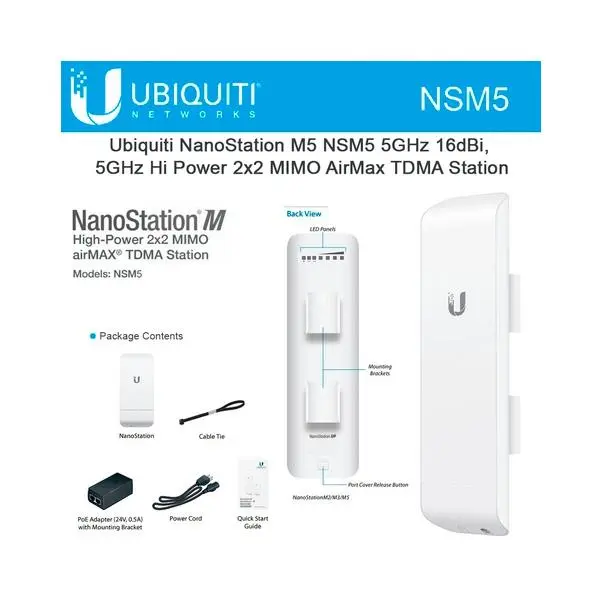 روتر و اکسس پوینت رادیو وایرلس CPE یوبیکیوتی NanoStation M5 Ubiquiti NanoStation M5 - 3