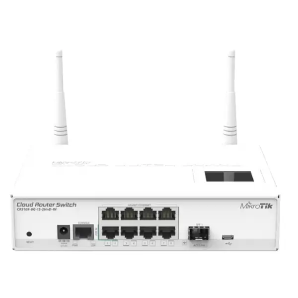 کلود روتر سوئیچ میکروتیک MikroTik CRS109-8G-1S-2HnD-IN CRS109-8G-1S-2HnD-IN 8x Gigabit Smart Switch - 5