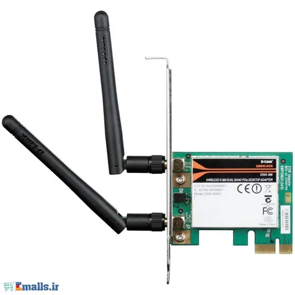 دی لینک کارت شبکه بی سیم دسکتاپ ان 300 DWA-566 D-Link Wireless N 300 Dual Band PCI Express Desktop Adapter DWA-566 - 2