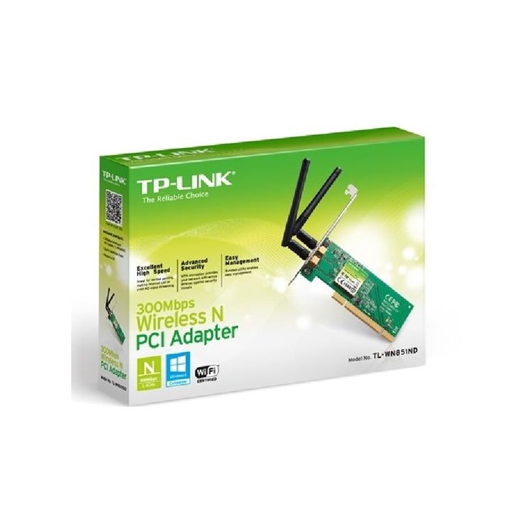 کارت شبکه بی‌سیم 300Mbps تی پی-لینک TL-WN851ND TP-LINK TL-WN851ND 300Mbps Wireless N PCI Adapter